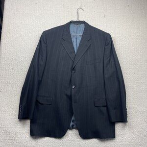 Jack Victor Prossimo Grady CT Wool 48R Jacket Blazer Pin Stripes Metallic Blue